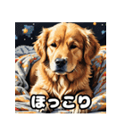 表情豊かなゴールデンレトリーバースタンプ（個別スタンプ：7）