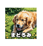 表情豊かなゴールデンレトリーバースタンプ（個別スタンプ：15）