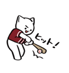野球ねこ応援団・えんじ色チームVer.（個別スタンプ：2）