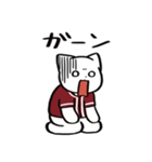 野球ねこ応援団・えんじ色チームVer.（個別スタンプ：22）