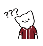 野球ねこ応援団・えんじ色チームVer.（個別スタンプ：35）