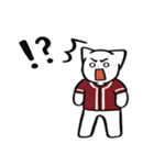 野球ねこ応援団・えんじ色チームVer.（個別スタンプ：36）