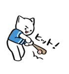 野球ねこ応援団・水色チームVer.（個別スタンプ：2）