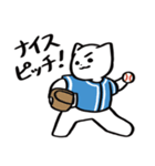 野球ねこ応援団・水色チームVer.（個別スタンプ：6）