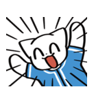 野球ねこ応援団・水色チームVer.（個別スタンプ：37）