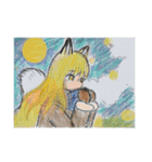 狸・狐イラスト（絵柄ごちゃ混ぜ）（個別スタンプ：14）