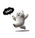 リアル脱力系 白クマファミリー2（個別スタンプ：1）