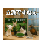 仲良し三匹、ニュースキャスター編（個別スタンプ：19）