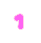 3-3薄枠ひらがな(ピンク)アレンジ用平仮名（個別スタンプ：14）