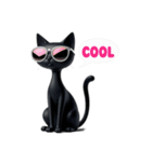 チャッティーキャット毎日使える黒ねこ英語（個別スタンプ：6）