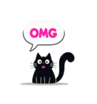 チャッティーキャット毎日使える黒ねこ英語（個別スタンプ：8）