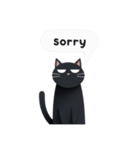 チャッティーキャット毎日使える黒ねこ英語（個別スタンプ：15）