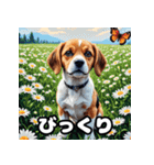 毎日使える表情豊かな犬のビーグルスタンプ（個別スタンプ：2）