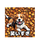 毎日使える表情豊かな犬のビーグルスタンプ（個別スタンプ：4）