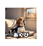 毎日使える表情豊かな犬のビーグルスタンプ（個別スタンプ：6）