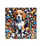 毎日使える表情豊かな犬のビーグルスタンプ（個別スタンプ：21）