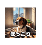毎日使える表情豊かな犬のビーグルスタンプ（個別スタンプ：35）