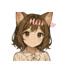 キュートな猫娘スタンプ 英語ver.（個別スタンプ：1）