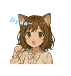 キュートな猫娘スタンプ 英語ver.（個別スタンプ：2）