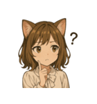 キュートな猫娘スタンプ 英語ver.（個別スタンプ：3）