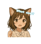 キュートな猫娘スタンプ 英語ver.（個別スタンプ：6）