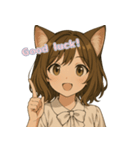 キュートな猫娘スタンプ 英語ver.（個別スタンプ：7）