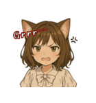 キュートな猫娘スタンプ 英語ver.（個別スタンプ：8）