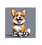 表情いっぱいコーギー（個別スタンプ：1）