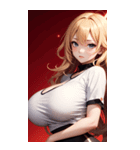 金色の長髪の女の子の写真（個別スタンプ：8）