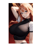 金色の長髪の女の子の写真（個別スタンプ：9）
