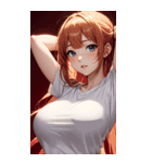 金色の長髪の女の子の写真（個別スタンプ：16）