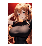 金色の長髪の女の子の写真（個別スタンプ：18）