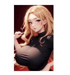 金色の長髪の女の子の写真（個別スタンプ：19）