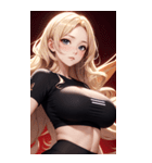 金色の長髪の女の子の写真（個別スタンプ：21）