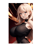金色の長髪の女の子の写真（個別スタンプ：24）