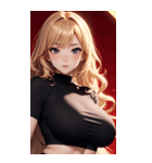 金色の長髪の女の子の写真（個別スタンプ：25）