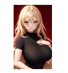 金色の長髪の女の子の写真（個別スタンプ：30）