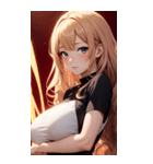 金色の長髪の女の子の写真（個別スタンプ：32）
