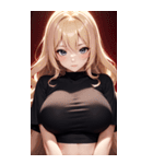 金色の長髪の女の子の写真（個別スタンプ：37）