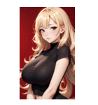 金色の長髪の女の子の写真（個別スタンプ：38）