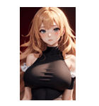 金色の長髪の女の子の写真（個別スタンプ：39）
