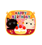 【再販】黒猫クロスケと白猫コシロのお正月（個別スタンプ：24）