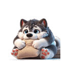ハスキー犬 仕事でクタクタ（個別スタンプ：11）