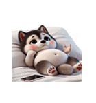ハスキー犬 仕事でクタクタ（個別スタンプ：17）