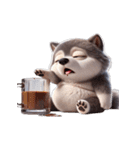 ハスキー犬 仕事でクタクタ（個別スタンプ：18）
