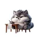 ハスキー犬 仕事でクタクタ（個別スタンプ：32）