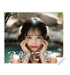 水着女子 メッセージ スタンプ 07（個別スタンプ：5）