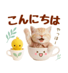 ▶飛び出る癒しにゃんこの敬語スタンプ（個別スタンプ：9）