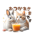 初夏♡仲良しうさぎとネコ（個別スタンプ：15）
