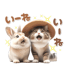 初夏♡仲良しうさぎとネコ（個別スタンプ：22）